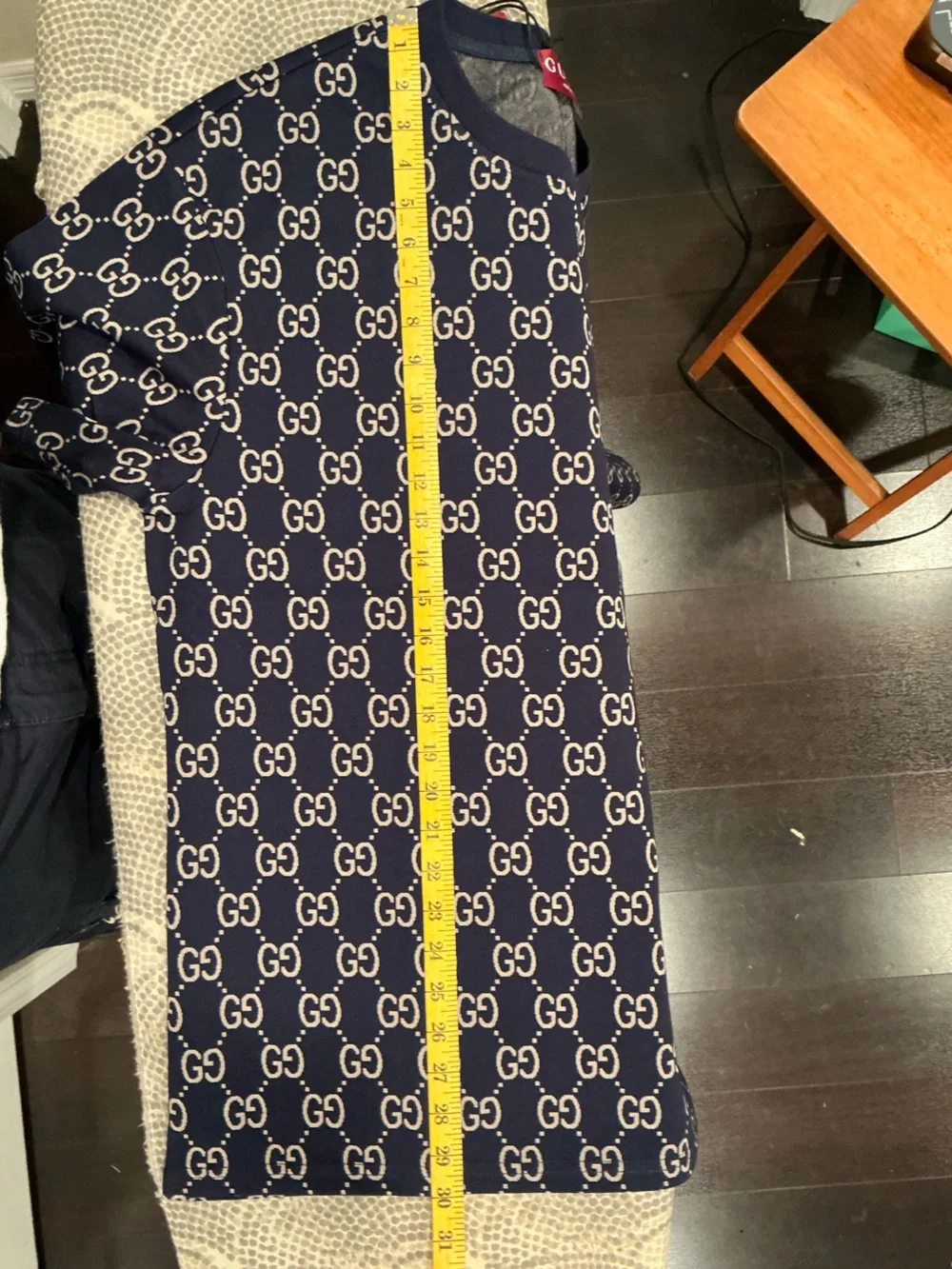 Gucci Navy & Beige Short-Sleeve GG Monogram Tee